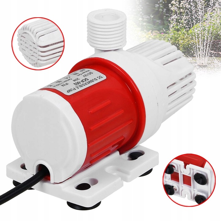 Pompa apa submersibila, 1100 l/h, 12 V, pentru acvariu, set cu ventuze si inele de etansare