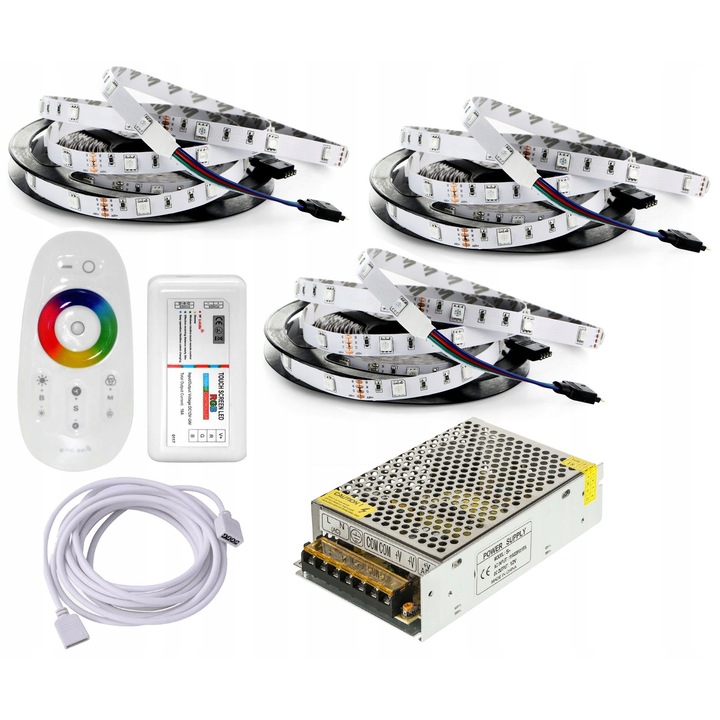 Set LED RGB 15m, LED-ONE, 300 diode SMD5050, alb
