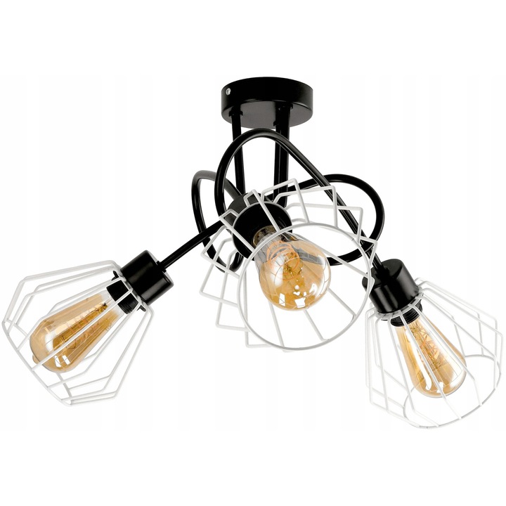 Lustru Berge Zawijany Diament Alb 3xE27, 40cm