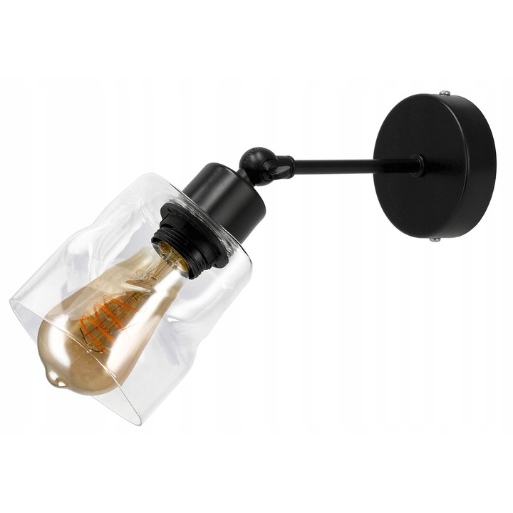 Berge LED fali lámpa, 1xE27, átlátszó üveg, négyzet alakú design, 230V