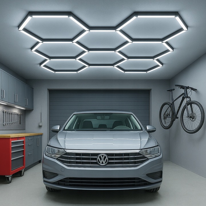 LED HEXAGON 11 világítás szett, 368W, 6500K, 11 hatszögletű modul, irodába, stúdióba és műhelybe