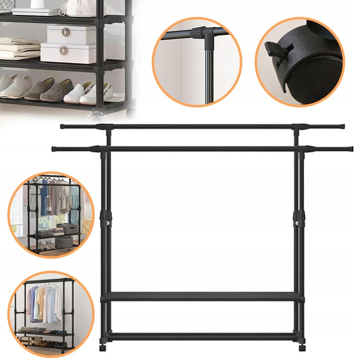 Umeras pentru haine, suport cu roti, brat extensibil, reglabil, multicolor