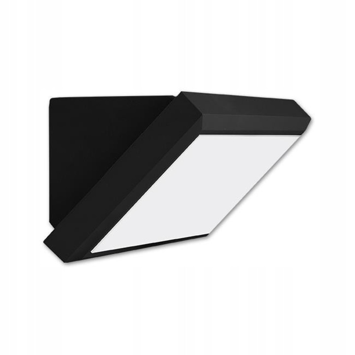 LED fali lámpa 12W, 700lm, 4000K, IP65, fekete, kültéri