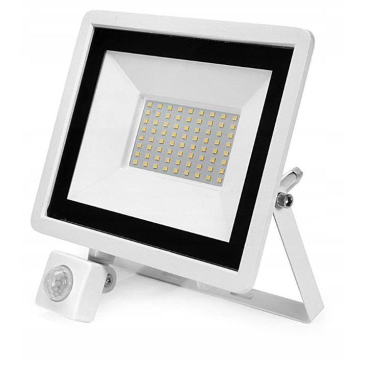 Proiector LED 50W, 4500lm, IP65, alb, pentru casa si parcare