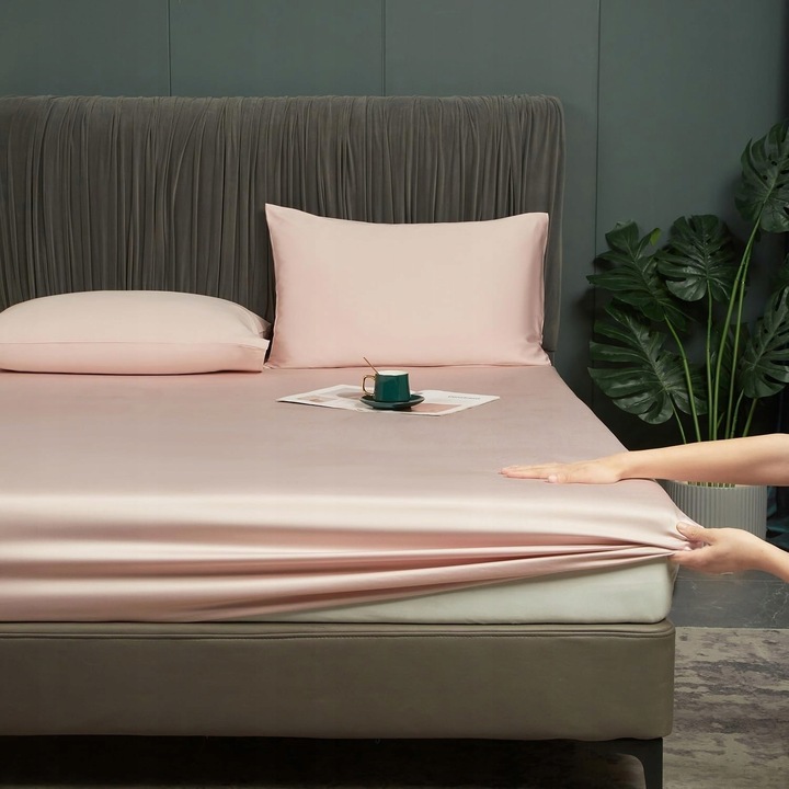 Cearceaf cu elastic, 200x200cm, bambus, multicolor, set disponibil