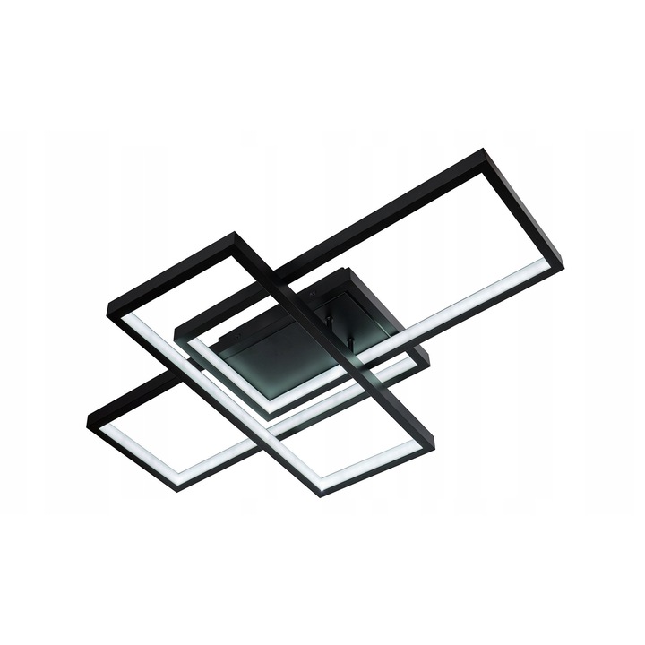 Plafon 72W, negru, cu telecomanda, dimabil, temperatura de culoare reglabila, 560x370x80mm