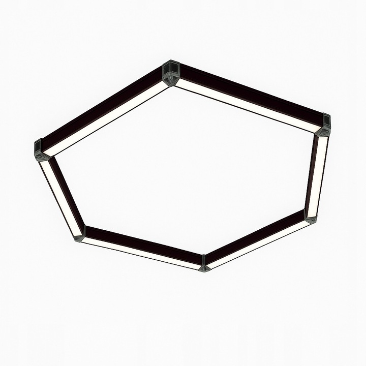 Set Lampa LED HEXAGON 1, 42W, 4000K, design modern, 920x790mm, culoare neagra