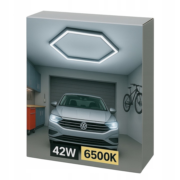 Set Lampi LED HEXAGON 1, 42W, 6500K, design modern, culoare neagra, dimensiuni 920x790mm