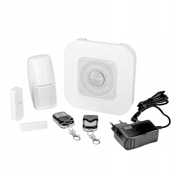 Аларма GSM 4G Zintronic, пълен комплект, сирена 120dB, сензор за движение, дистанционно управление, бял