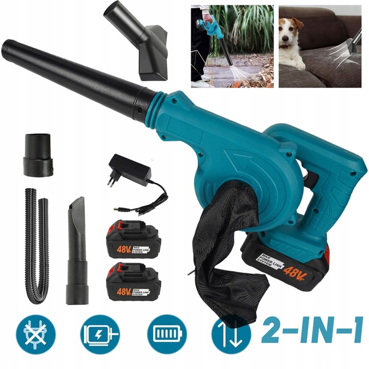 Aspirator fara fir pentru frunze, curatare gazon, 48V