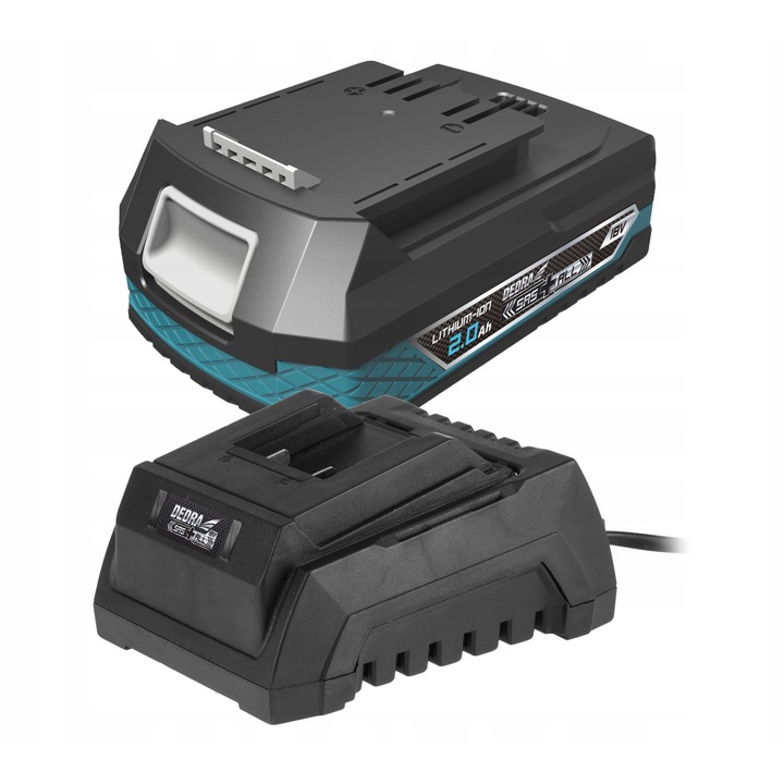 Set unelte electrice Dedra, bormasina cu acumulator 18V, 2 acumulatori 2Ah, incarcator, geanta, 41x21x28,5cm