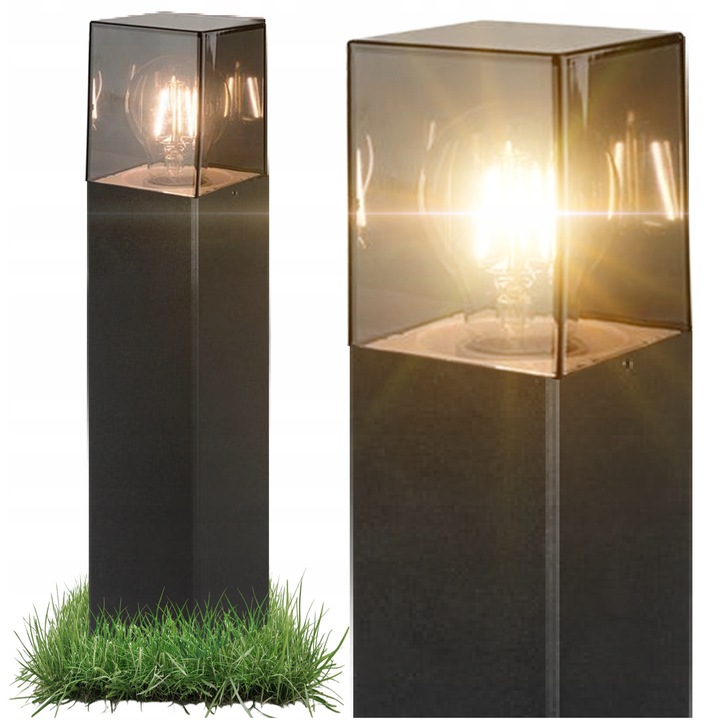 Lampa Stalp LED Denver 50cm, neagra, IP44, 220-240V, set de exterior
