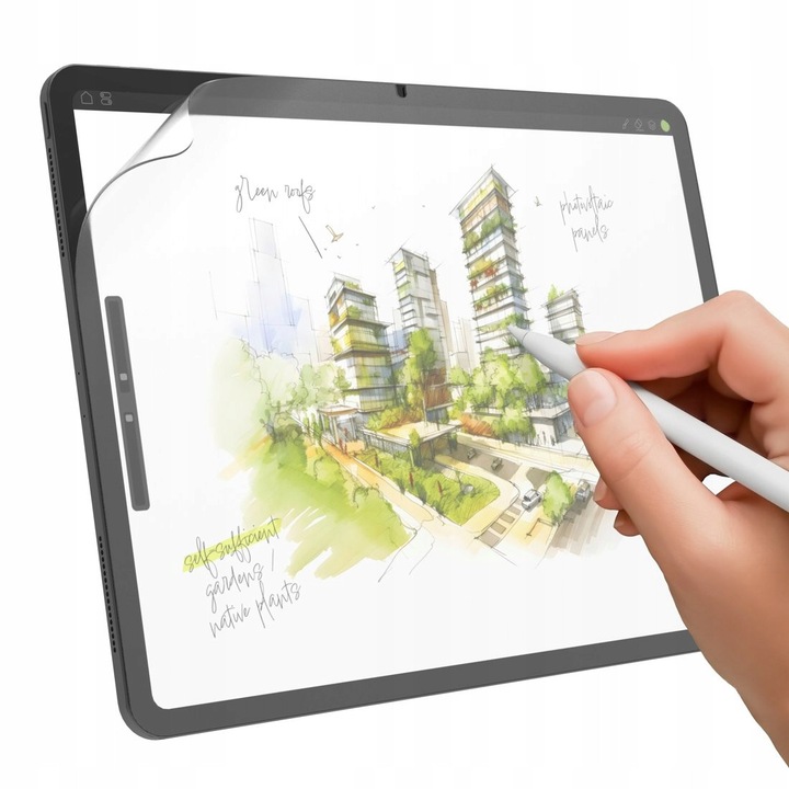Folie protectoare Hama Feels Like Paper pentru iPad 11" 2025, transparenta, 0,13mm, include stergator din microfibra
