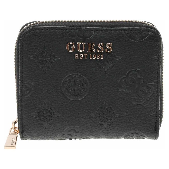Guess, Guess, Textile Wallet, SLG Card, SWPG8403370BLA, Black, Pentru femei