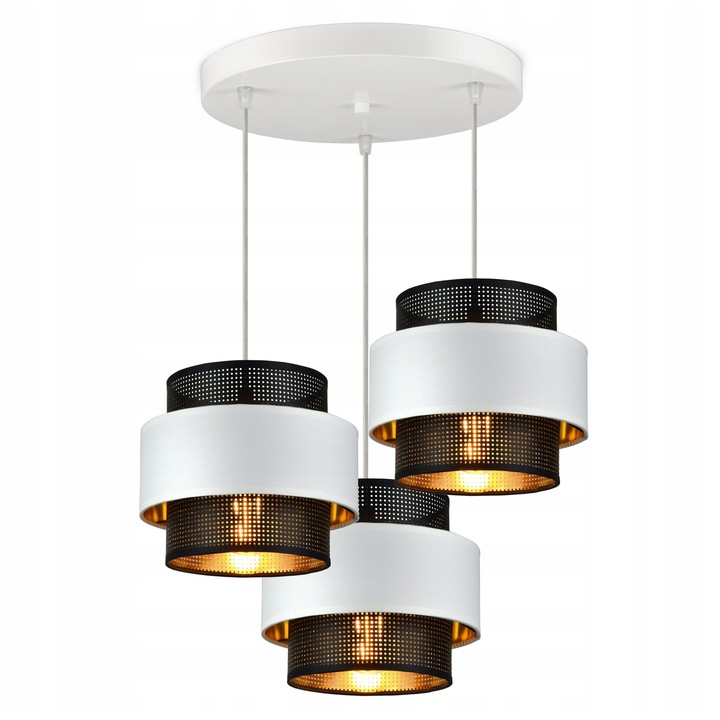 Lampa suspendata GLAMOUR, alb, 20x17cm, set complet, pentru interior modern