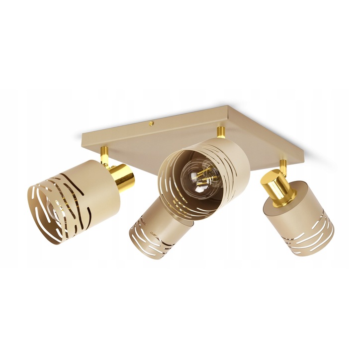 Lustru Luxolar Kaszmir Ecru 4xE27 LED, culoare bej, dimensiuni compacte