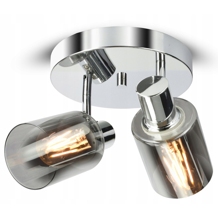 Lampa suspendata CHROME, Luxolar, tub de sticla, metal, dimensiuni 9x11cm, set complet