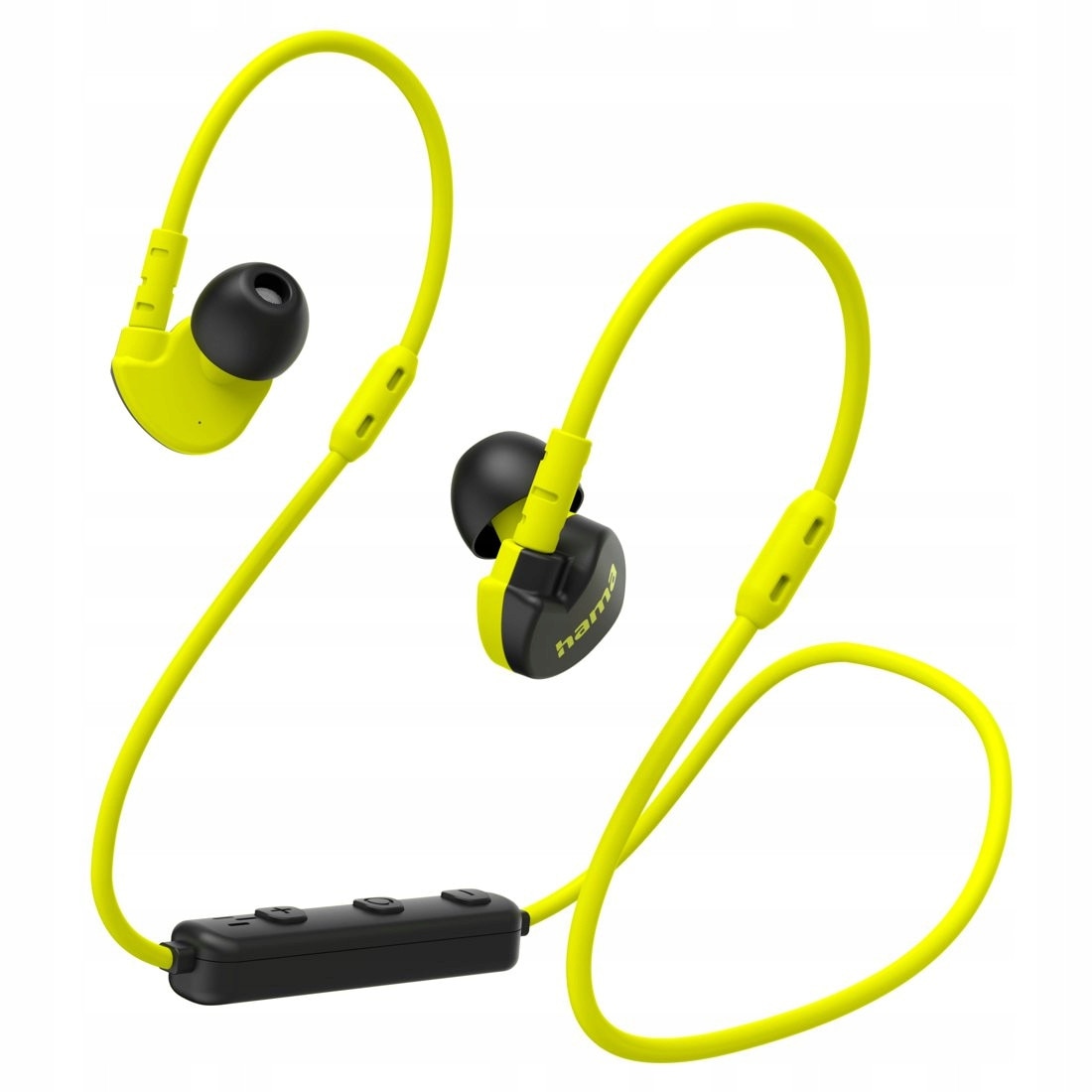 Casti cu fir Hama Freedom, sport, rezistente la apa, microfon, negru/galben
