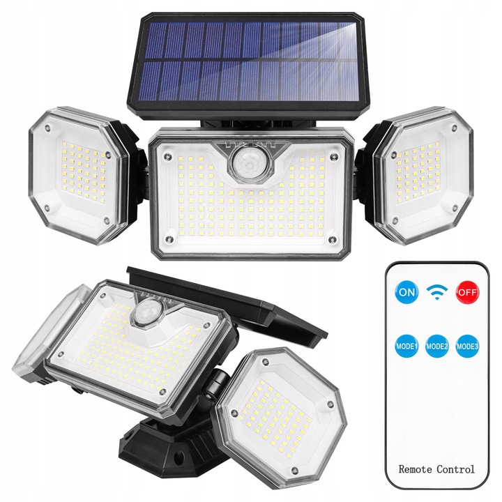 Lampa solara stradala Masterled, 500lm, senzor de miscare, control de la distanta, 323x45x90mm