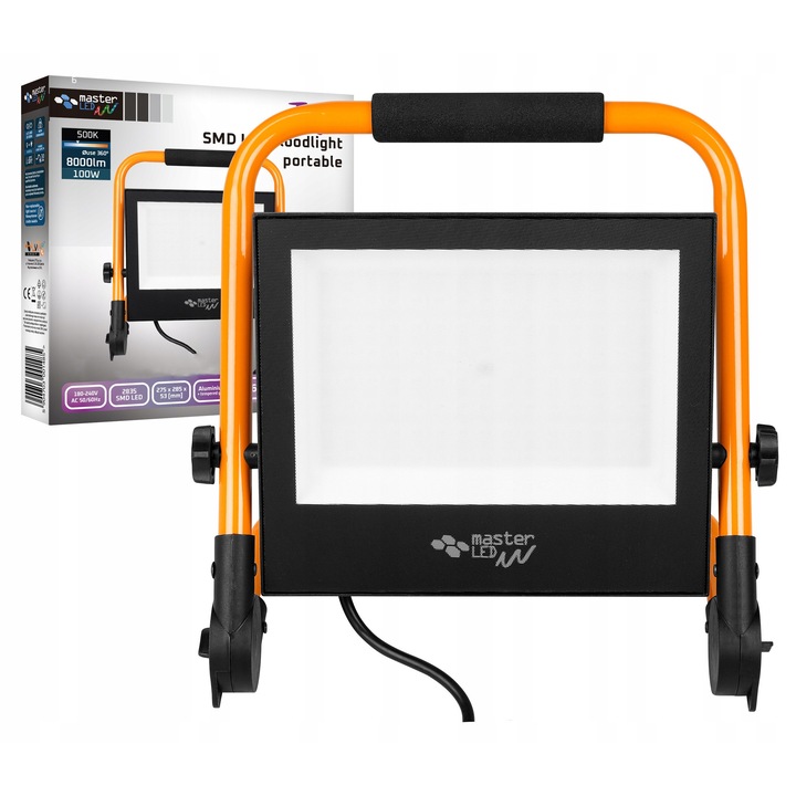 Proiector LED Masterled 100W, 6500K, IP65, 290x260x60mm, prietenos cu mediul