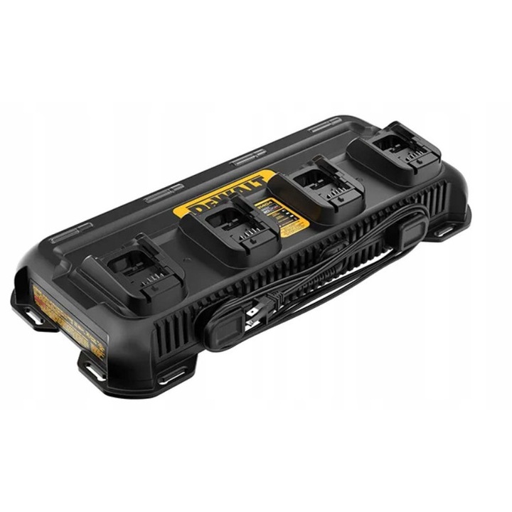 Incarcator multiplu DeWALT DCB1404 4A 230V, 4 porturi, 54x10x25cm, negru