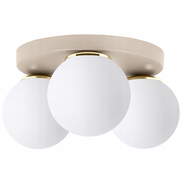Lustra Light Home FLORENCE, 3 globuri, alb, bej-auriu, 20x38cm