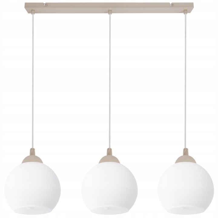 Lustru Light Home ELIZA, 3 globuri, alb/beige, 100x70cm