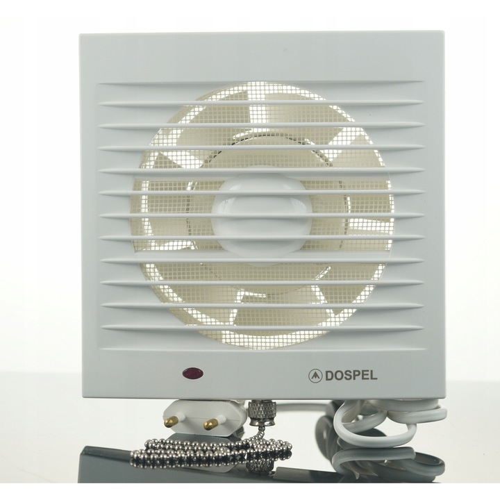 Ventilator de baie Dospel STYL 100WP, 100mm, 15W, 100m3/h, 157x157mm, cu cablu si priza