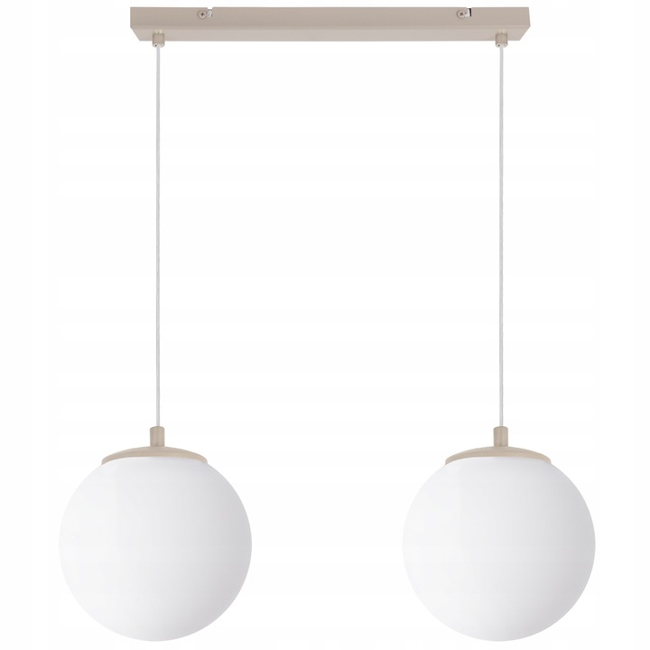 Лампа Lustra Light Home, модел Florence, 2 абажура, бял/бежов, 100x50см