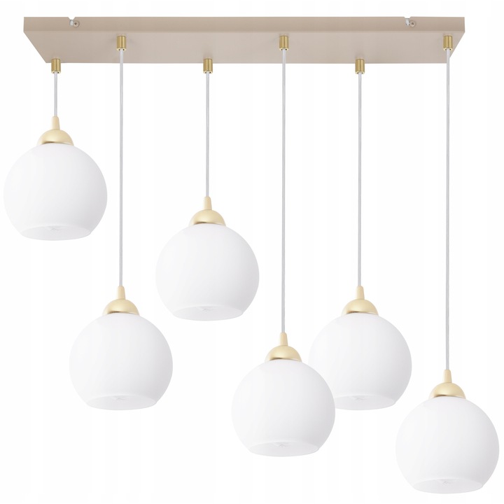 Lustru Light Home ELIZA, alb-bej-auriu, 14x100cm, set complet