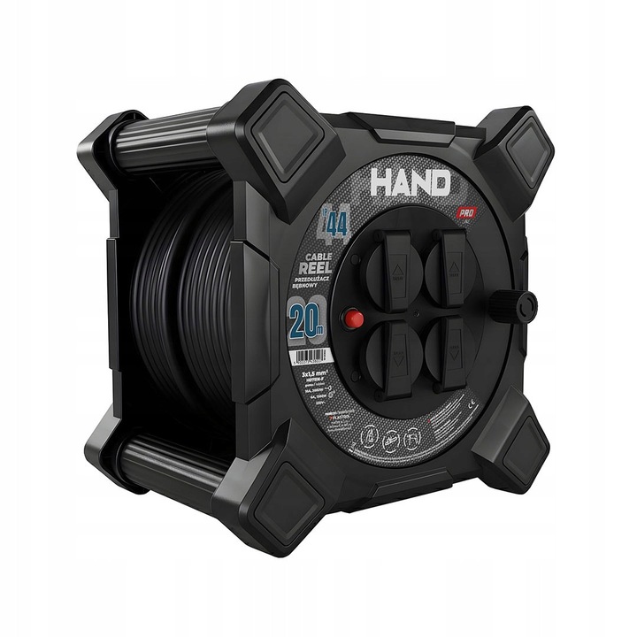 Prelungitor Plast-Rol, model W-00861, 20m, 4 prize, IP44, 3x1,5mm