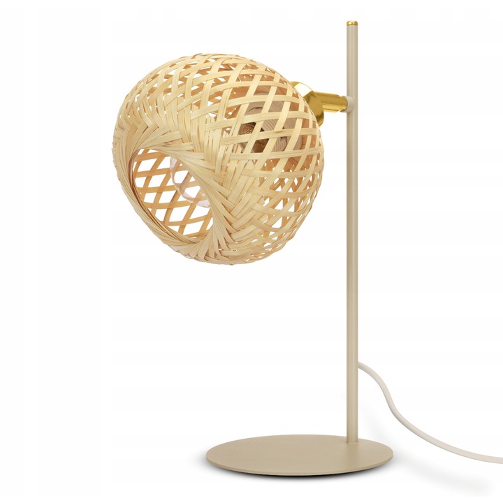 Регулируема настолна лампа E27 LED, бежово сиво, 37x16см, пълен комплект