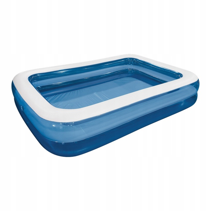 Piscina gonflabila familiala dreptunghiulara Jilong 200x150x50cm albastru transparent