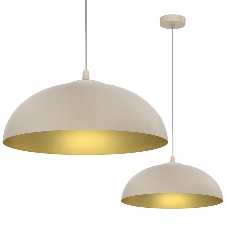 Lustru MISA, Light Home, bej si auriu, 37x75cm, lampa suspendata completa