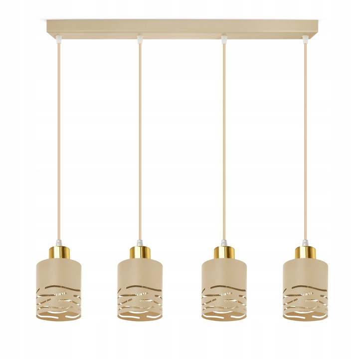 Lustra reglabila 4xE27 LED, Luxolar, bej gri, dimensiuni compacte