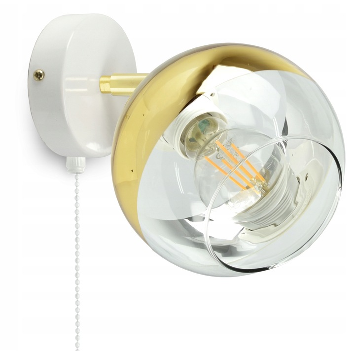 Aplica Luxolar GLASS-KG1, fehér arannyal, átlátszó üveg, 15cm