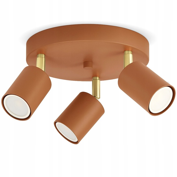 Плафон 3xGU10 Luxolar теракота червено-оранжев