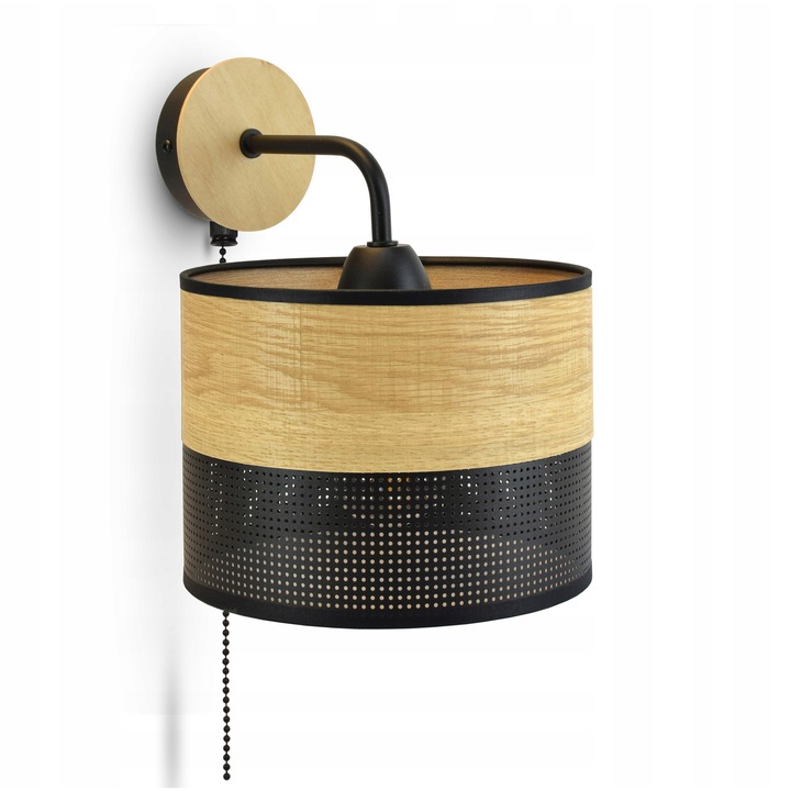 Luxolar fali lámpa, 497-KW1 modell, fém, fekete, fából, LED