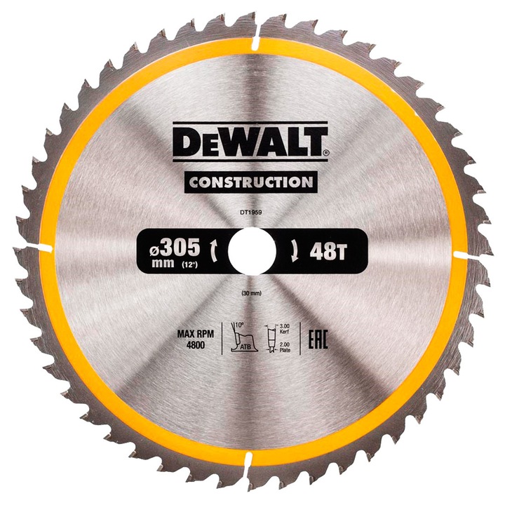 Tarcza DeWalt 305x30mm, 48z, pentru fierastraie electrice, set