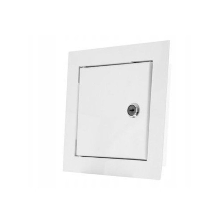 Usa de inspectie DOSPEL MAGNAT 200x200mm, alb, cu zavor pe cheie