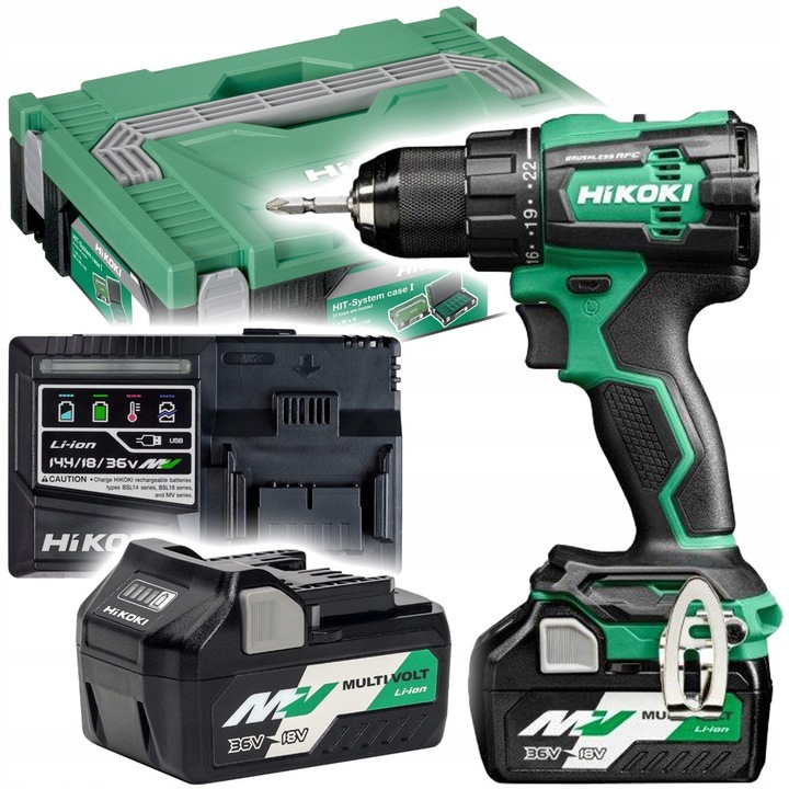 Masina de gaurit si insurubat HiKOKI DS18DE WRZ 18V 70Nm, 2 acumulatori 5.0Ah, 155mm