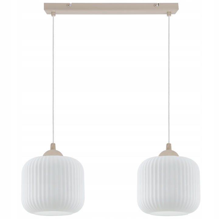 Lustra Light Home, model RIFFLE, alb, bej, 15x100cm
