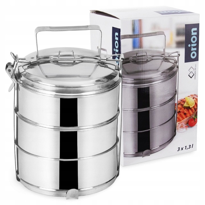 Cutie alimentara Orion, menajera 3 niveluri, 3x1,3L, prindere usoara