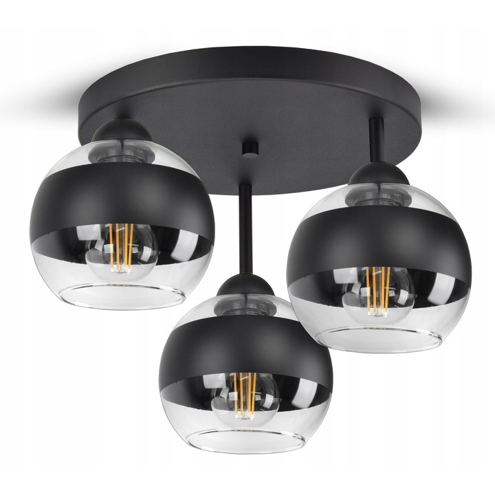 Függőlámpa Black Belt, Luxolar, fém + üveg, matt fekete, 15cm, E27, 60W