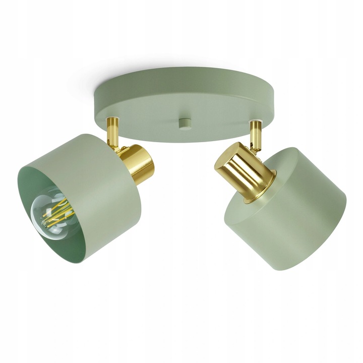 Lustra regulabila Luxolar 486-EG2, salvie aurie, dimensiuni compacte, ideala pentru dormitor