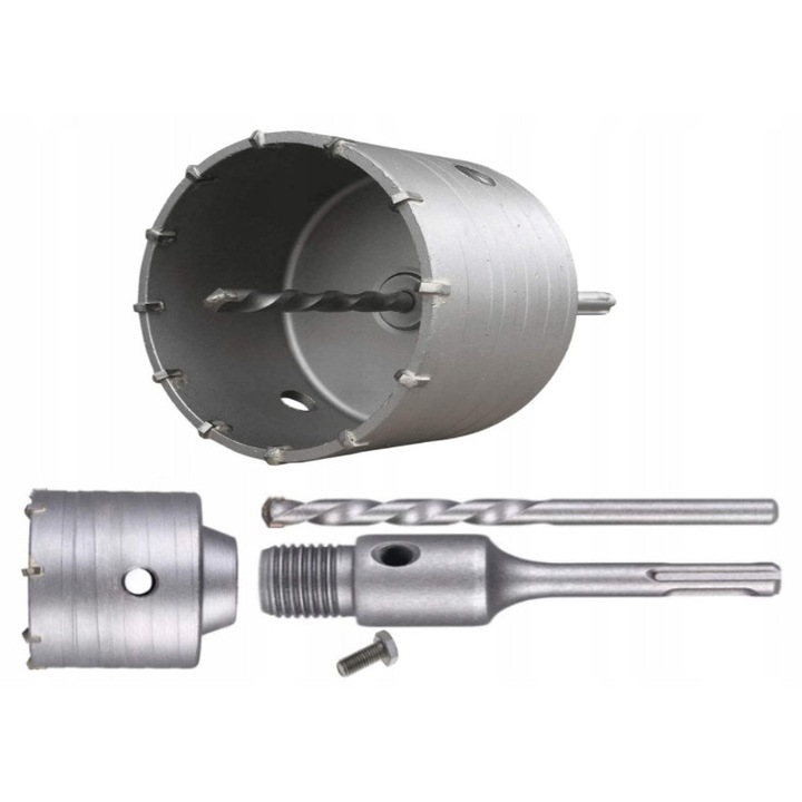 Set Otwornice pentru Beton 130mm cu Adapter SDS PLUS 220mm, 4 piese
