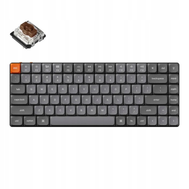 Tastatura mecanica wireless Keychron K3 Max, niskoprofilowa, culoare neagra, dimensiuni compacte