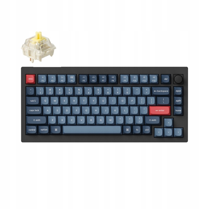 Tastatura mecanica Keychron V1 Max, RGB LED, Gateron Jupiter, 75%, 148,7x328,5mm, set complet