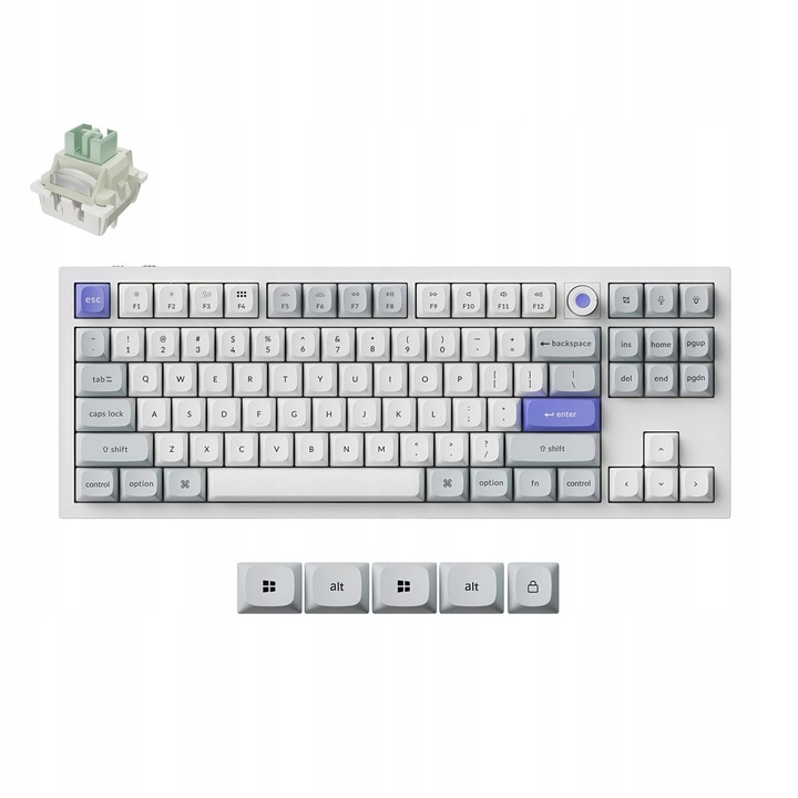 Tastatura mecanica Keychron Q3, alba, cablata, 8K