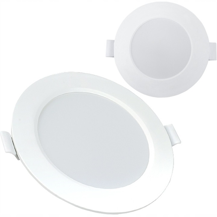 LED плафон Decorya 6W, студено бяла светлина 6500K, размери 11,5x11,5x1,7см, комплект със захранване и 2 държача